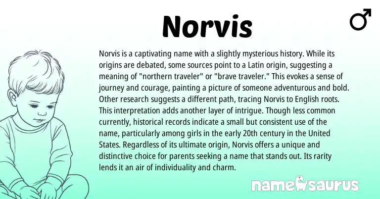 Infographic about Norvis name meaning, Norvis is a name from Latin origin(s).