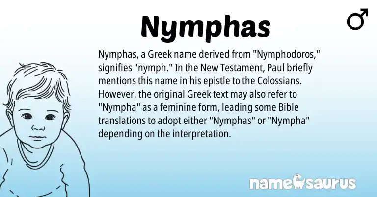 Infographic about Nymphas name meaning, Nymphas is a name from Greek origin(s).