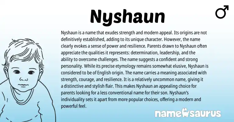 Infographic about Nyshaun name meaning, Nyshaun is a name from Other origin(s).