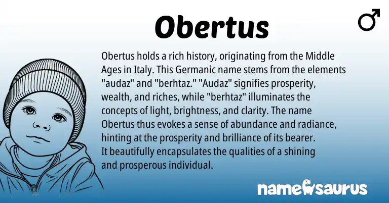 Infographic about Obertus name meaning, Obertus is a name from Germanic origin(s).