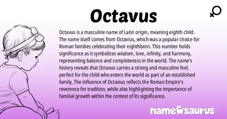 Infographic about Octavus name meaning, Octavus is a name from Latin origin(s).