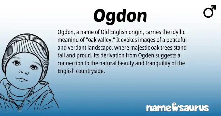 Infographic about Ogdon name meaning, Ogdon is a name from Old English, English origin(s).