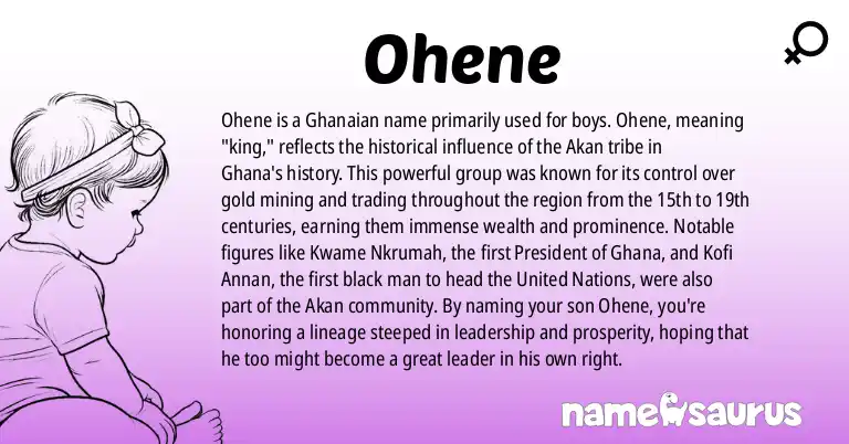 Infographic about Ohene name meaning, Ohene is a name from Ghanaian origin(s).