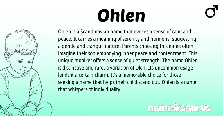 Infographic about Ohlen name meaning, Ohlen is a name from Scandinavian origin(s).