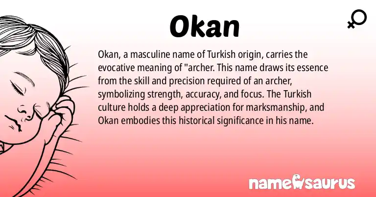Infographic about Okan name meaning, Okan is a name from Turkish origin(s).
