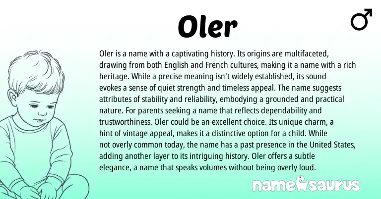 Infographic about Oler name meaning, Oler is a name from English origin(s).