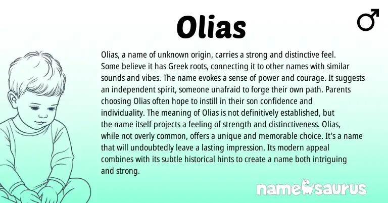 Infographic about Olias name meaning, Olias is a name from Other origin(s).