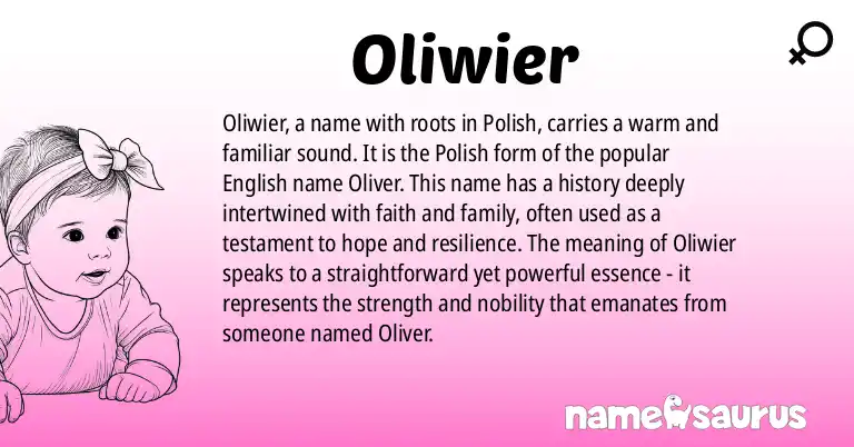 Infographic about Oliwier name meaning, Oliwier is a name from Polish origin(s).