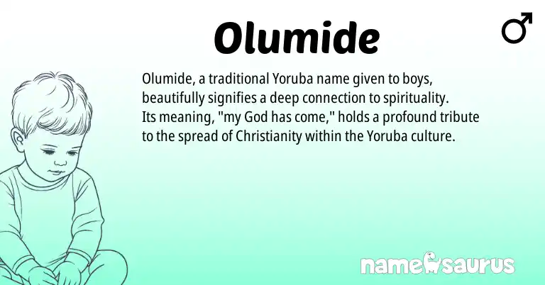 Infographic about Olumide name meaning, Olumide is a name from Yoruba, Christianity origin(s).