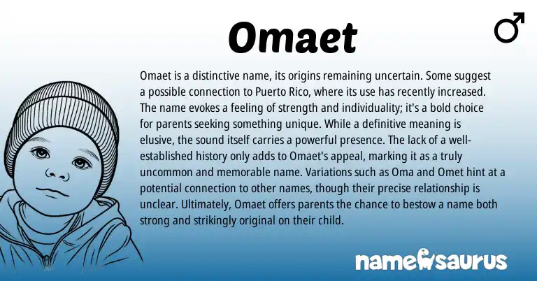 Infographic about Omaet name meaning, Omaet is a name from Other origin(s).
