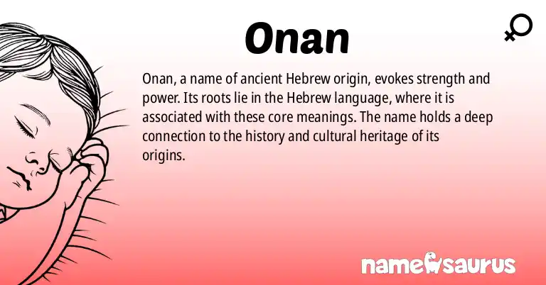 Infographic about Onan name meaning, Onan is a name from Ancient Hebrew, Hebrew origin(s).