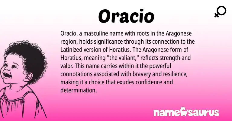 Infographic about Oracio name meaning, Oracio is a name from Aragonese origin(s).