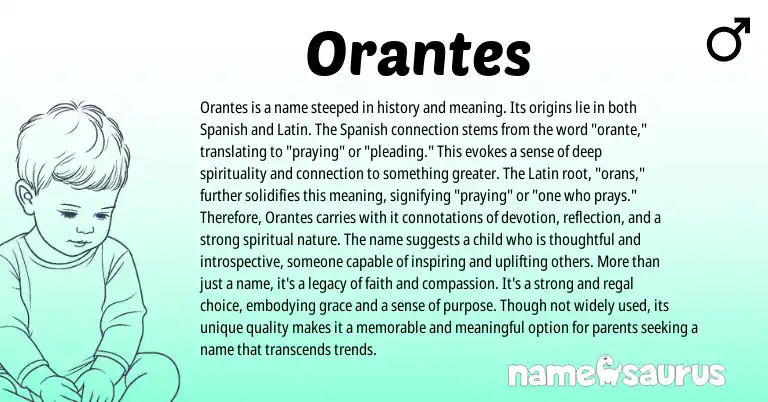 Infographic about Orantes name meaning, Orantes is a name from Spanish origin(s).