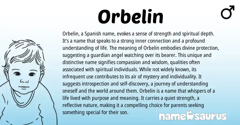 Infographic about Orbelin name meaning, Orbelin is a name from Spanish origin(s).