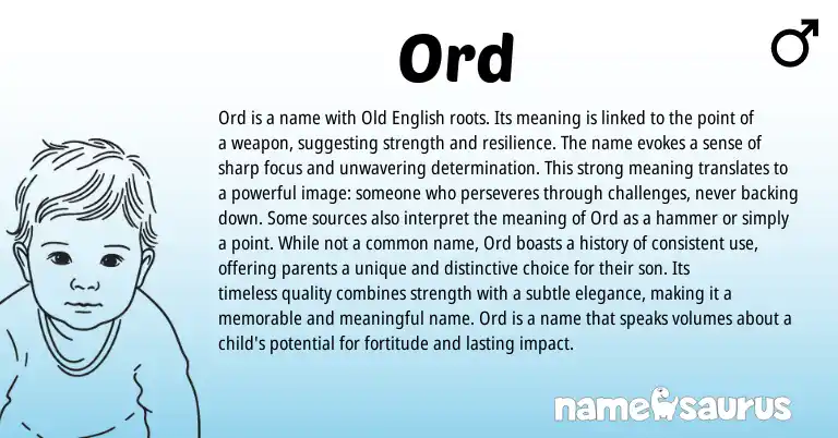 Infographic about Ord name meaning, Ord is a name from Scottish, English origin(s).
