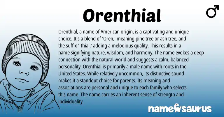 Infographic about Orenthial name meaning, Orenthial is a name from American origin(s).