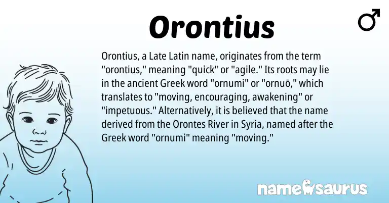 Infographic about Orontius name meaning, Orontius is a name from Late Latin, Syria, Greek origin(s).