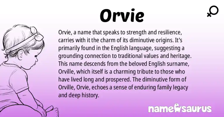 Infographic about Orvie name meaning, Orvie is a name from English origin(s).