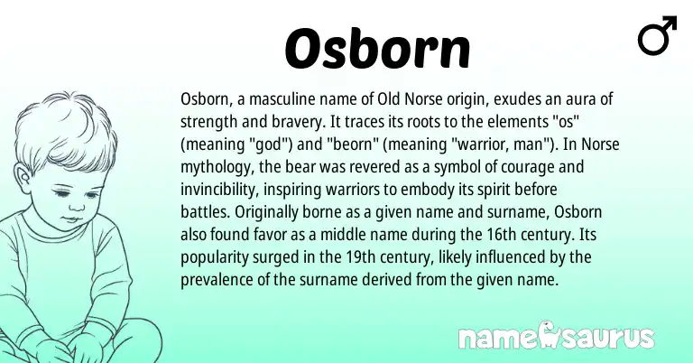 Infographic about Osborn name meaning, Osborn is a name from Old Norse, Norse origin(s).