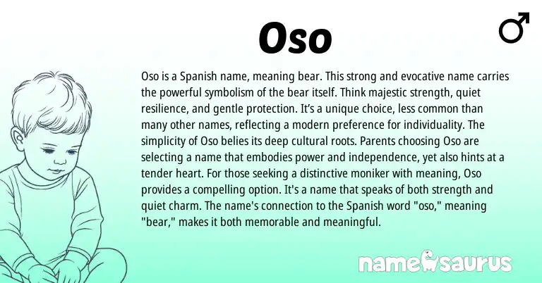 Infographic about Oso name meaning, Oso is a name from Spanish origin(s).