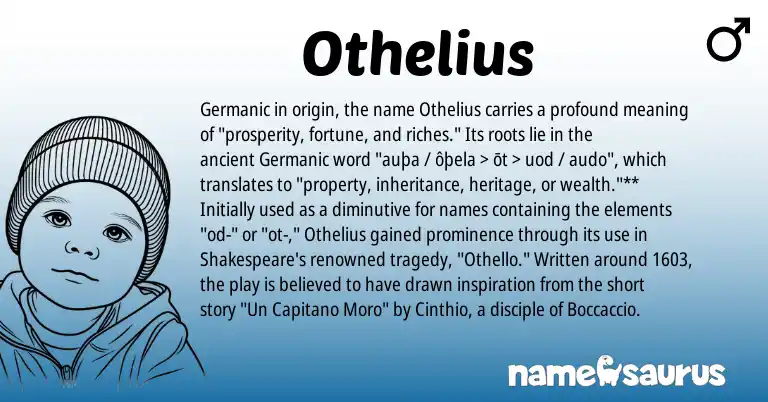 Infographic about Othelius name meaning, Othelius is a name from Germanic origin(s).