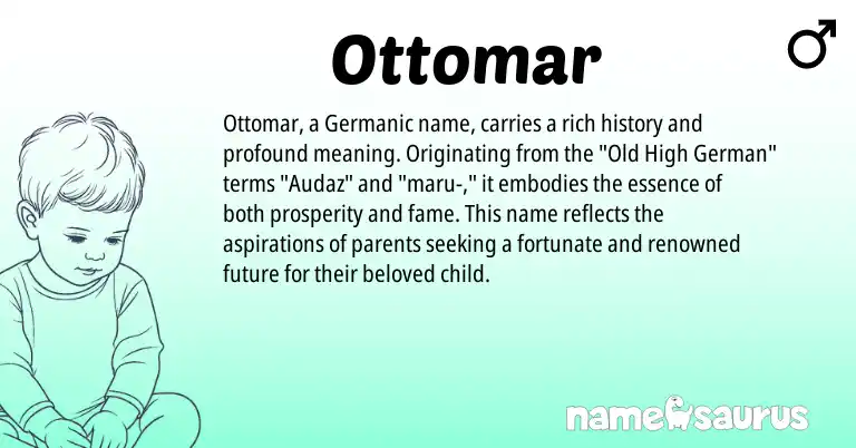 Infographic about Ottomar name meaning, Ottomar is a name from Old High German, Germanic origin(s).
