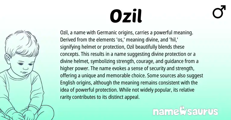 Infographic about Ozil name meaning, Ozil is a name from Germanic origin(s).