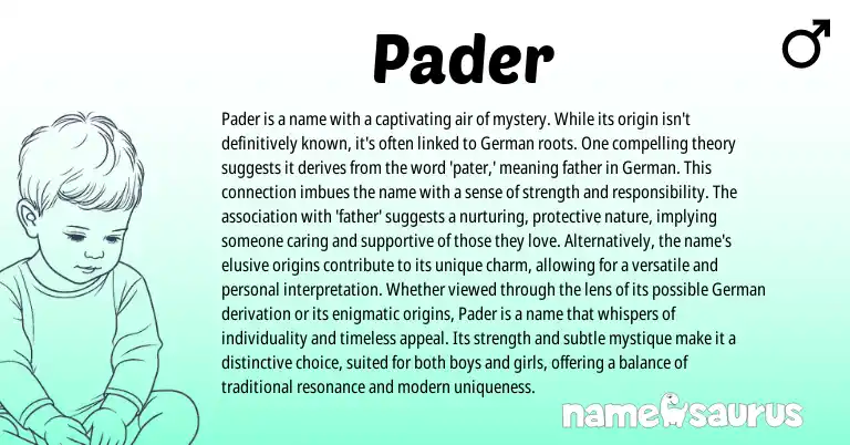 Infographic about Pader name meaning, Pader is a name from Germanic origin(s).
