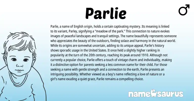 Infographic about Parlie name meaning, Parlie is a name from English origin(s).
