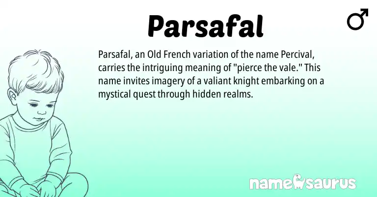 Infographic about Parsafal name meaning, Parsafal is a name from Old French origin(s).