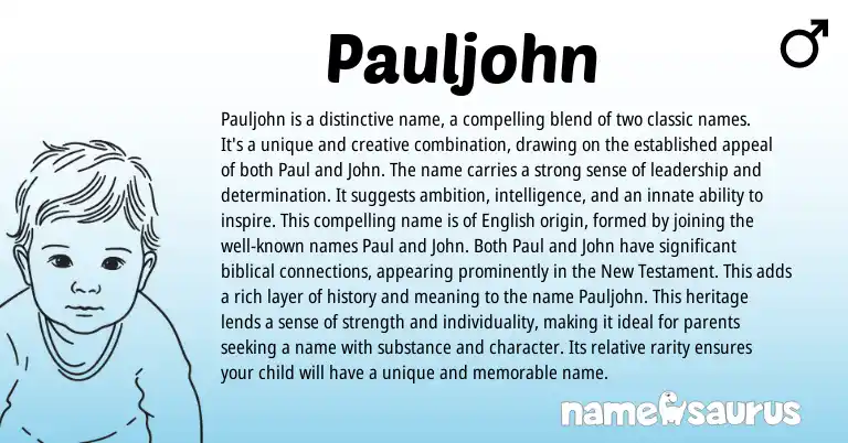 Infographic about Pauljohn name meaning, Pauljohn is a name from English origin(s).