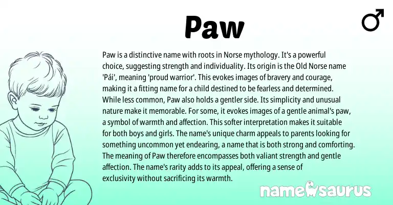 Infographic about Paw name meaning, Paw is a name from Norse origin(s).