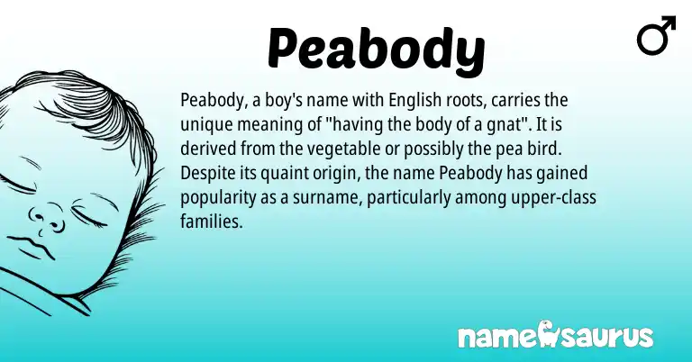 Infographic about Peabody name meaning, Peabody is a name from English origin(s).