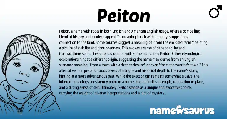 Infographic about Peiton name meaning, Peiton is a name from English origin(s).