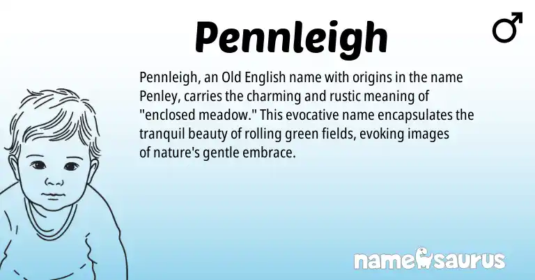 Infographic about Pennleigh name meaning, Pennleigh is a name from Old English origin(s).