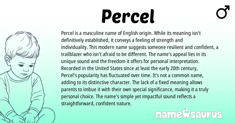 Infographic about Percel name meaning, Percel is a name from English origin(s).