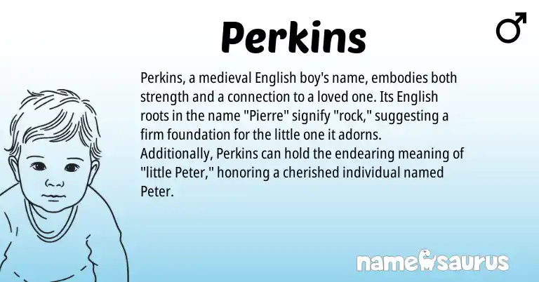 Infographic about Perkins name meaning, Perkins is a name from English origin(s).