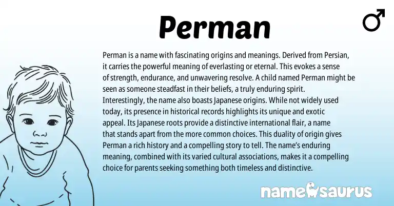 Infographic about Perman name meaning, Perman is a name from Persian origin(s).