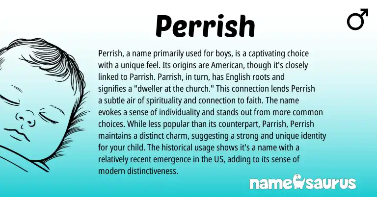 Infographic about Perrish name meaning, Perrish is a name from English origin(s).