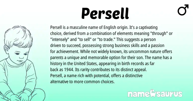 Infographic about Persell name meaning, Persell is a name from English origin(s).