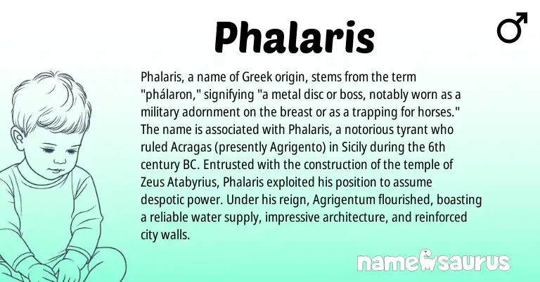 Infographic about Phalaris name meaning, Phalaris is a name from Greek origin(s).