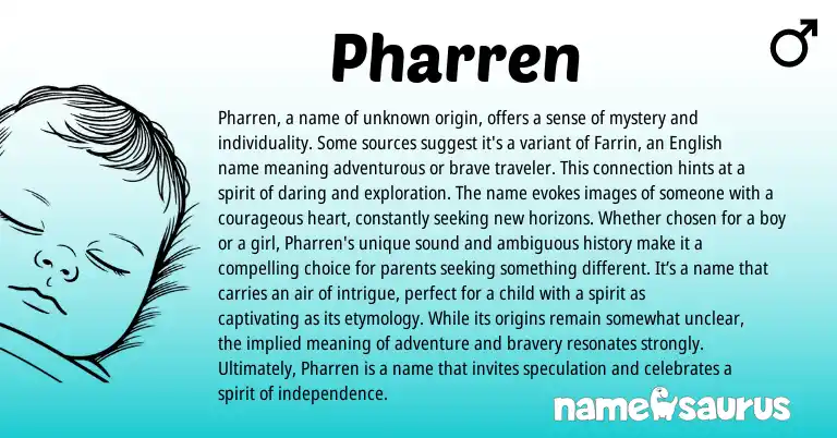 Infographic about Pharren name meaning, Pharren is a name from English origin(s).