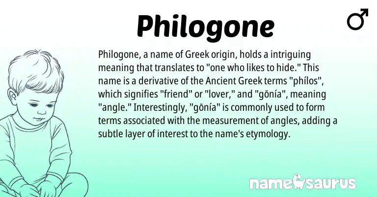 Infographic about Philogone name meaning, Philogone is a name from Ancient Greek, Greek origin(s).