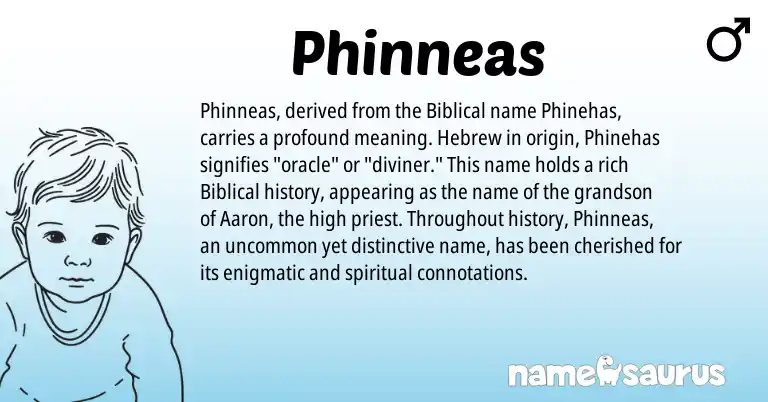Infographic about Phinneas name meaning, Phinneas is a name from Hebrew origin(s).