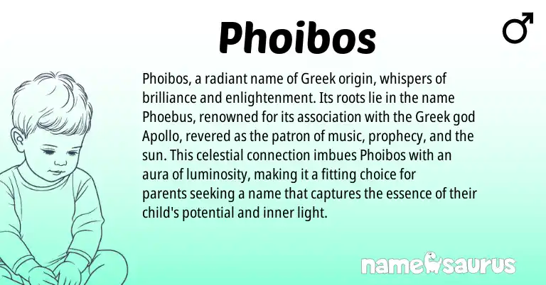 Infographic about Phoibos name meaning, Phoibos is a name from Greek origin(s).