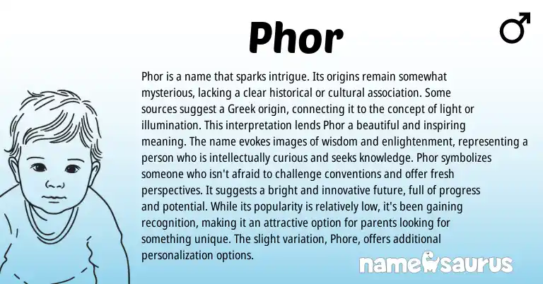 Infographic about Phor name meaning, Phor is a name from Greek origin(s).