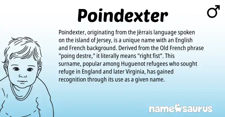 Infographic about Poindexter name meaning, Poindexter is a name from English, French, Old French, England origin(s).