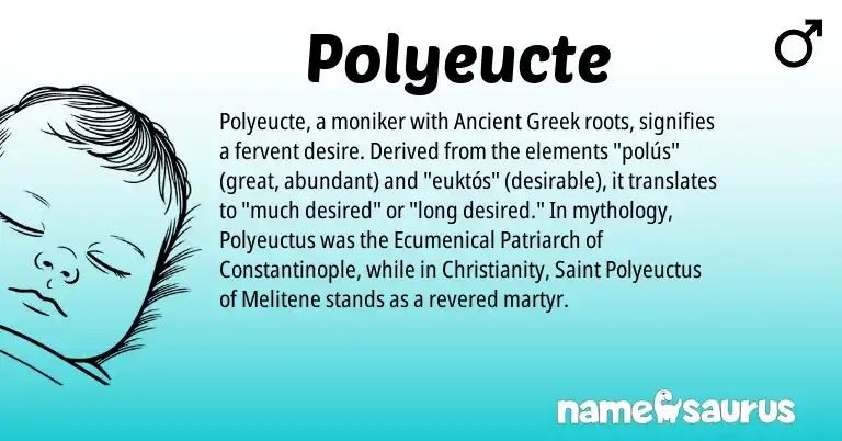 Infographic about Polyeucte name meaning, Polyeucte is a name from Ancient Greek, Christianity origin(s).