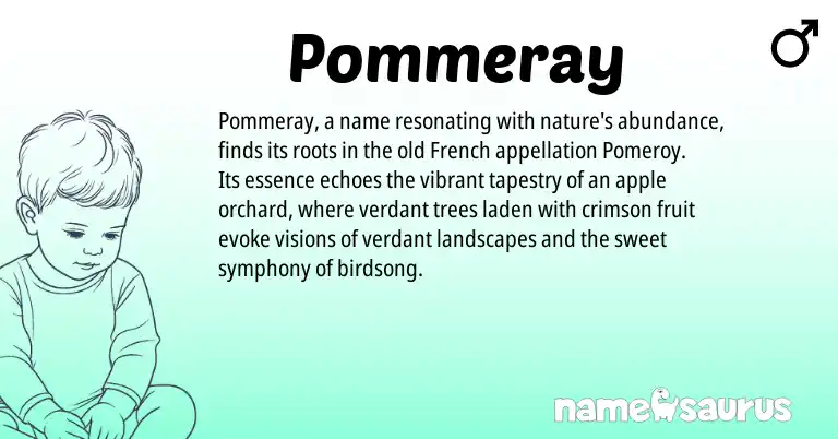 Infographic about Pommeray name meaning, Pommeray is a name from French origin(s).