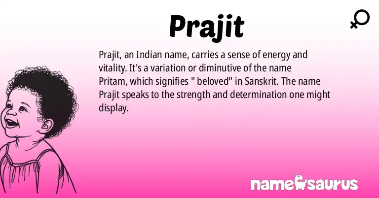 Infographic about Prajit name meaning, Prajit is a name from Indian origin(s).